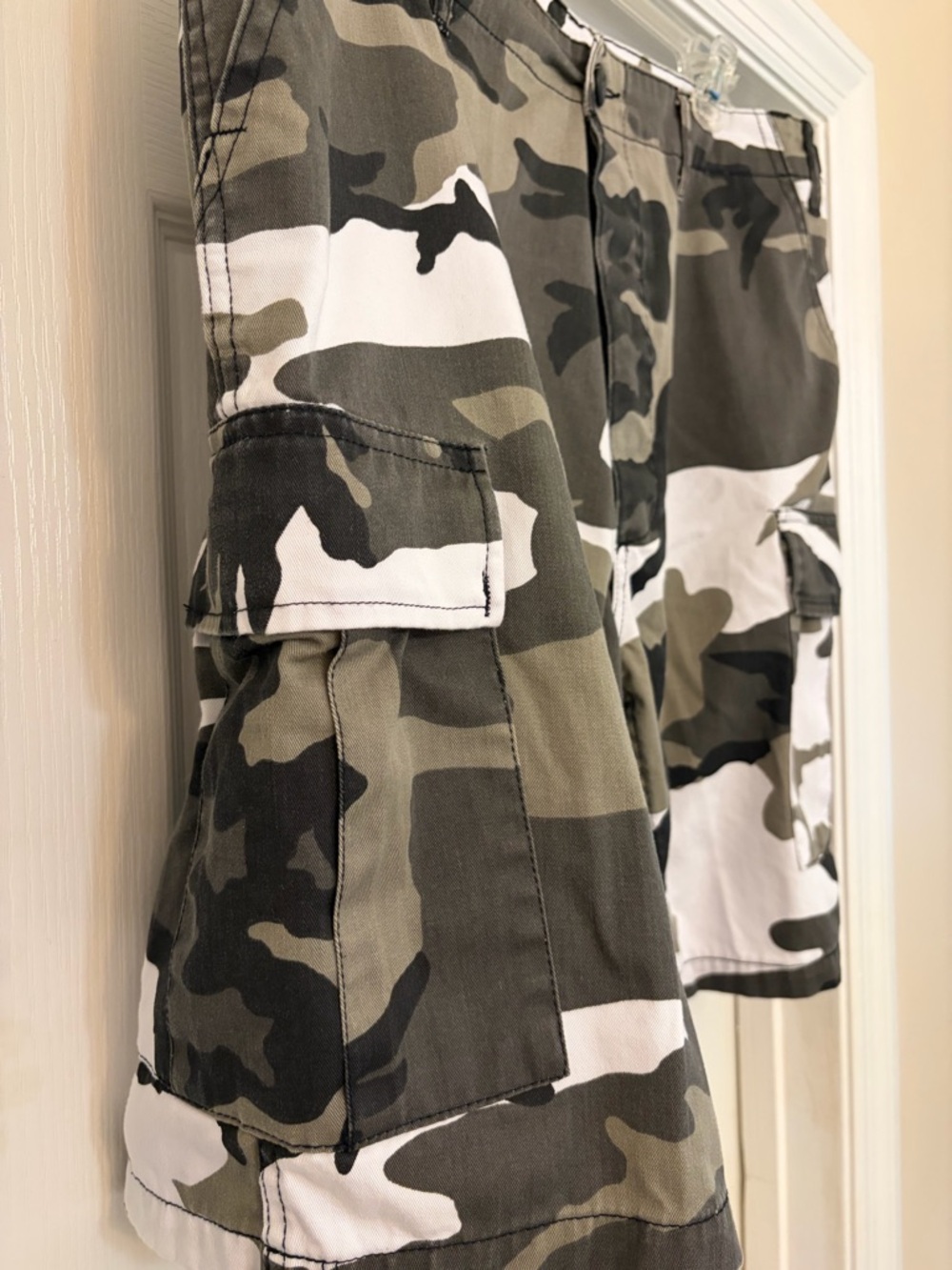 Rothco BDU Camo Cargo Shorts Mens Large White Gray Camouflage Military Tactical - Picture 3 of 13